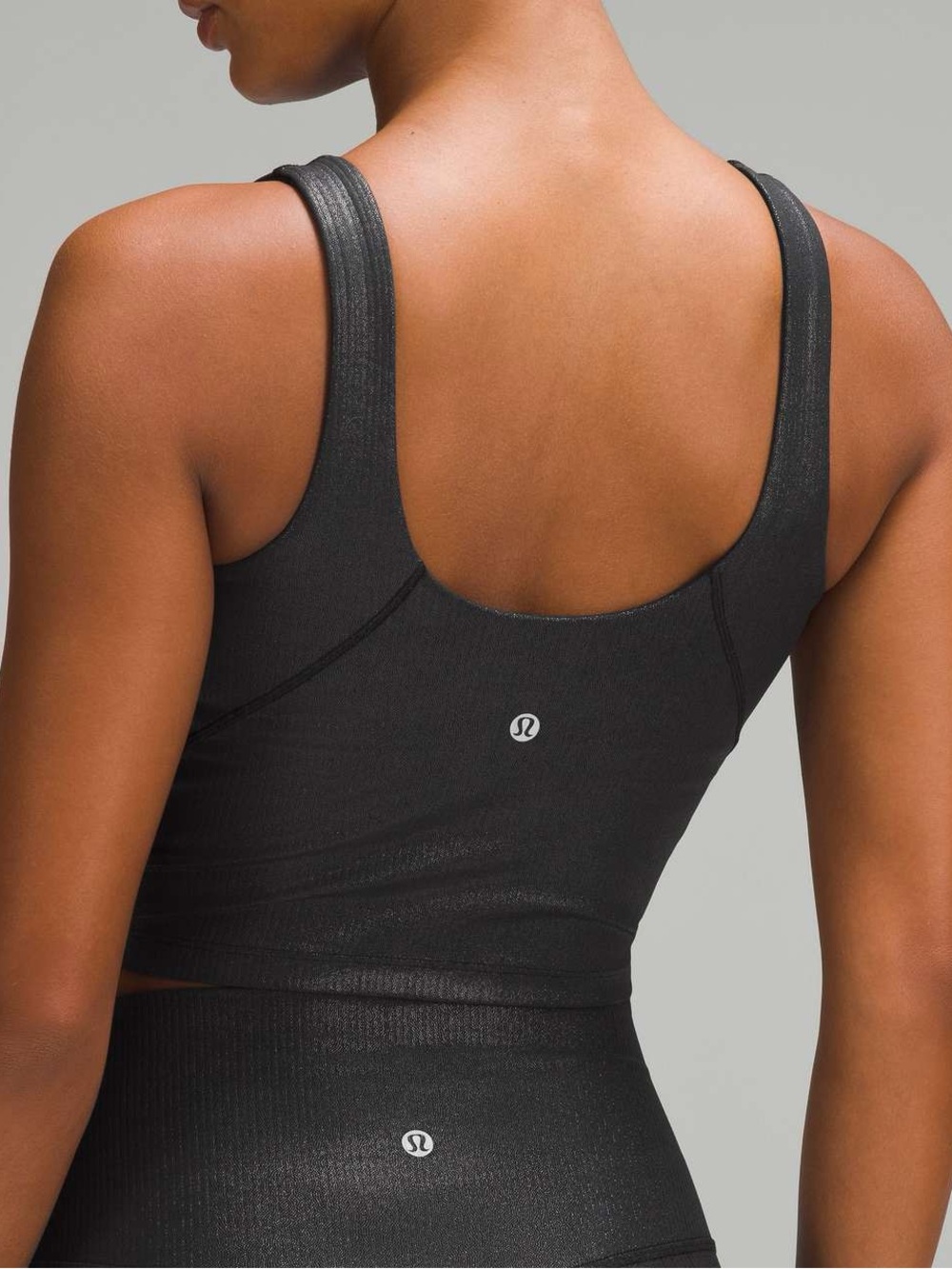 Lululemon Aling High- Neck Tank Top Size 4 Radiate Foil Brown